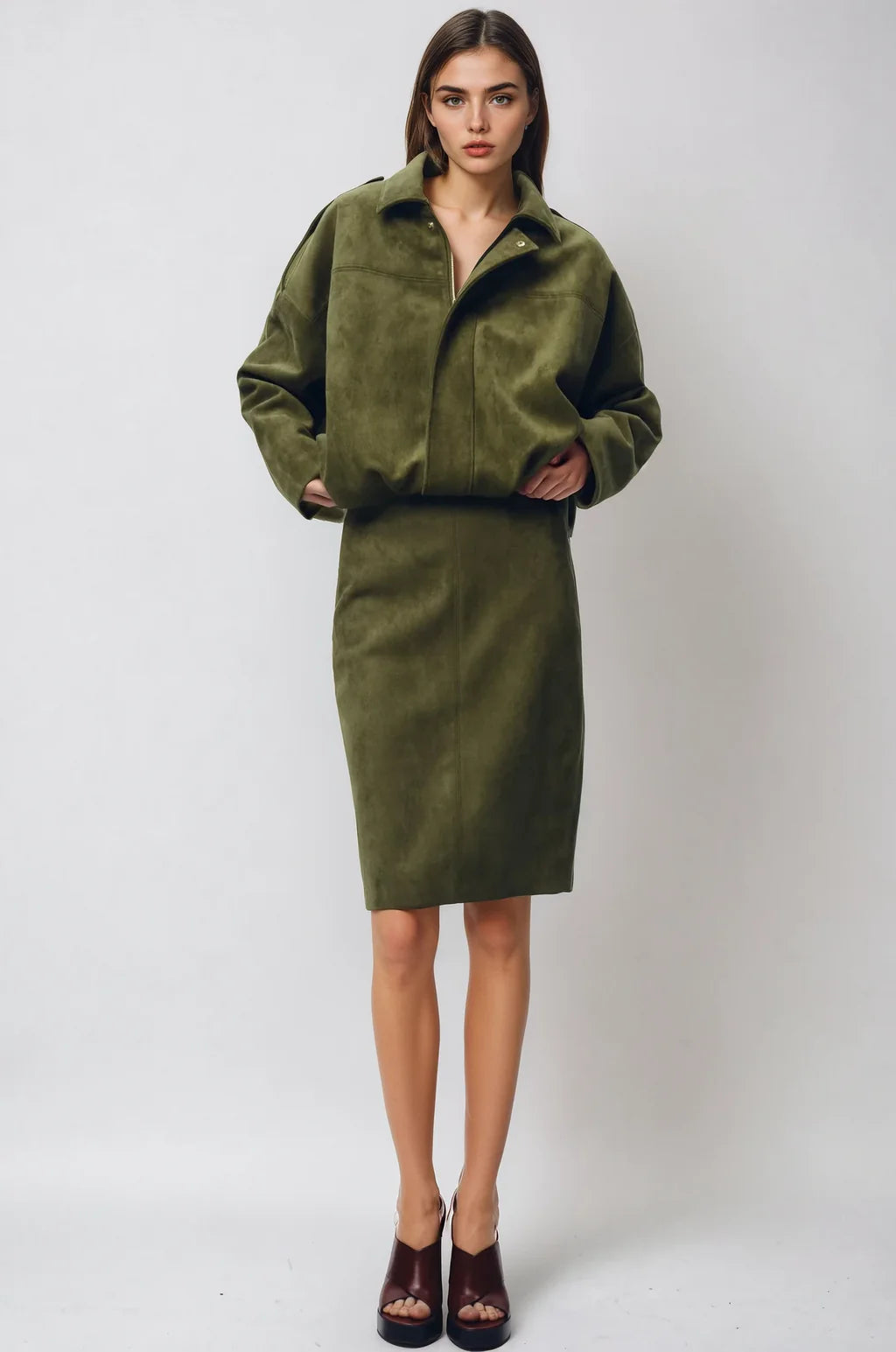 Sofía / Chaqueta de Ante con Estilo Aviador