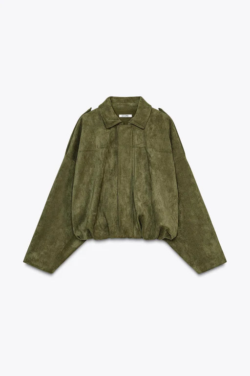 Sofía / Chaqueta de Ante con Estilo Aviador