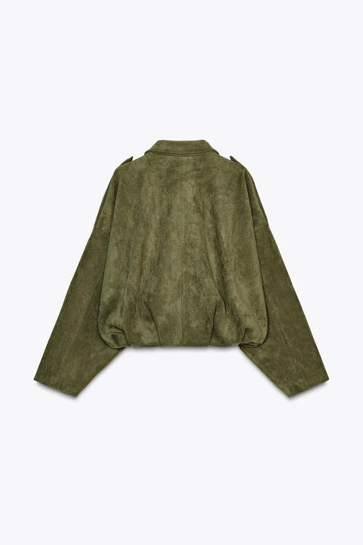 Sofía / Chaqueta de Ante con Estilo Aviador