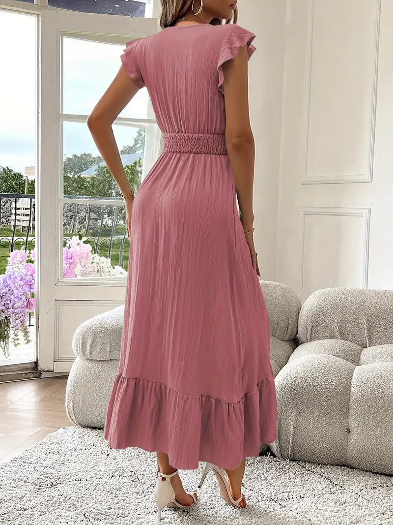 Carmen™ Vestido con escote cruzado, cintura fruncida y volantes