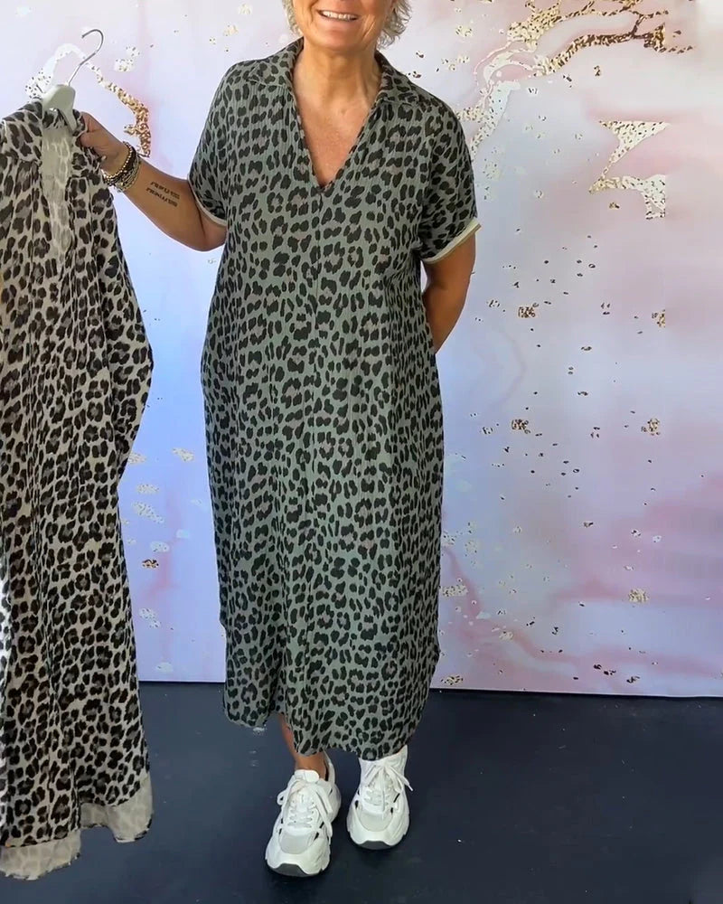 Katia – Vestido suelto con estampado animal print