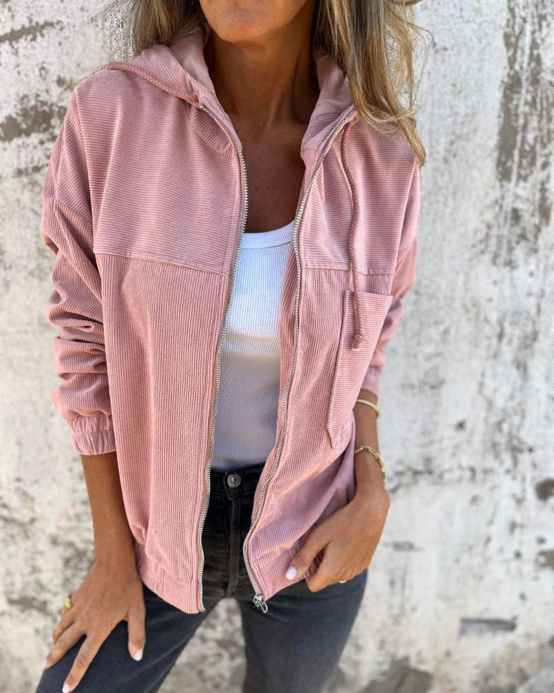 Elia™ | Chaqueta de pana con capucha y cremallera