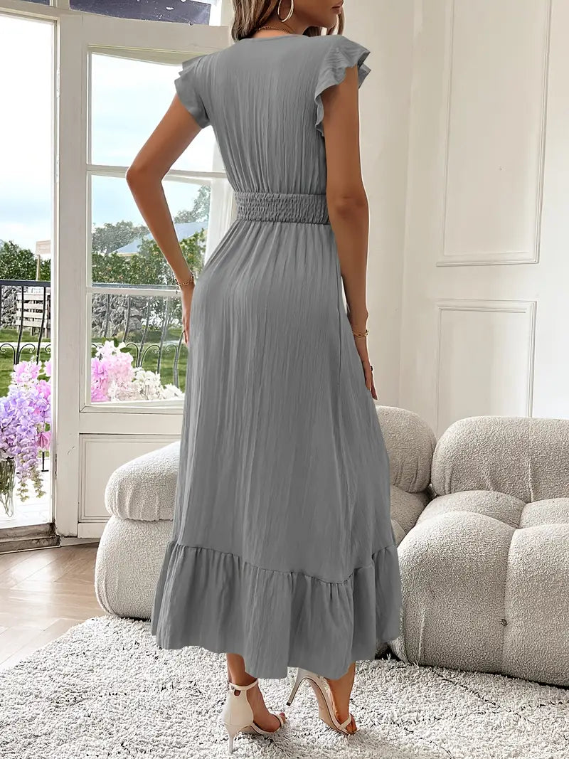 Carmen™ Vestido con escote cruzado, cintura fruncida y volantes