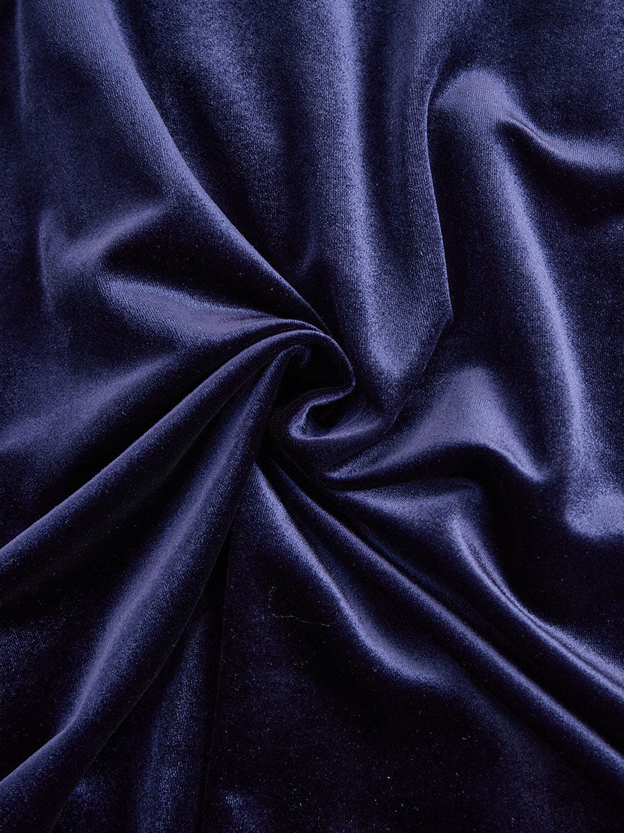 Lucía - Vestido midi de terciopelo azul marino