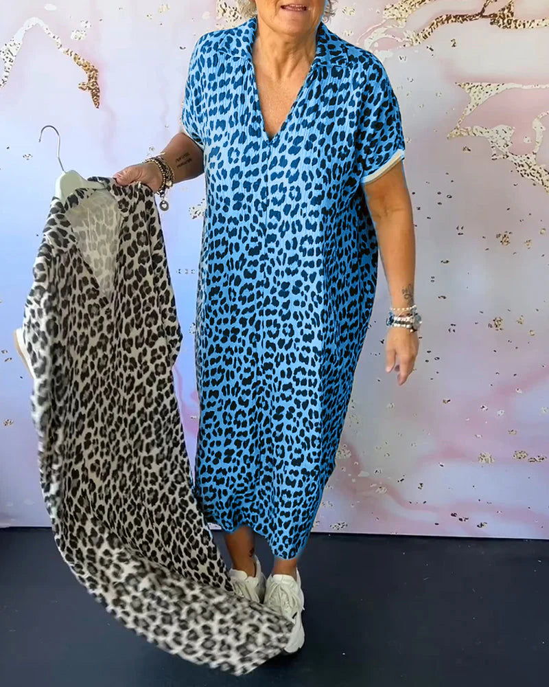 Katia – Vestido suelto con estampado animal print