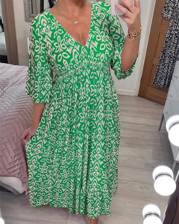 Elena™ | Elegante vestido largo con estampado