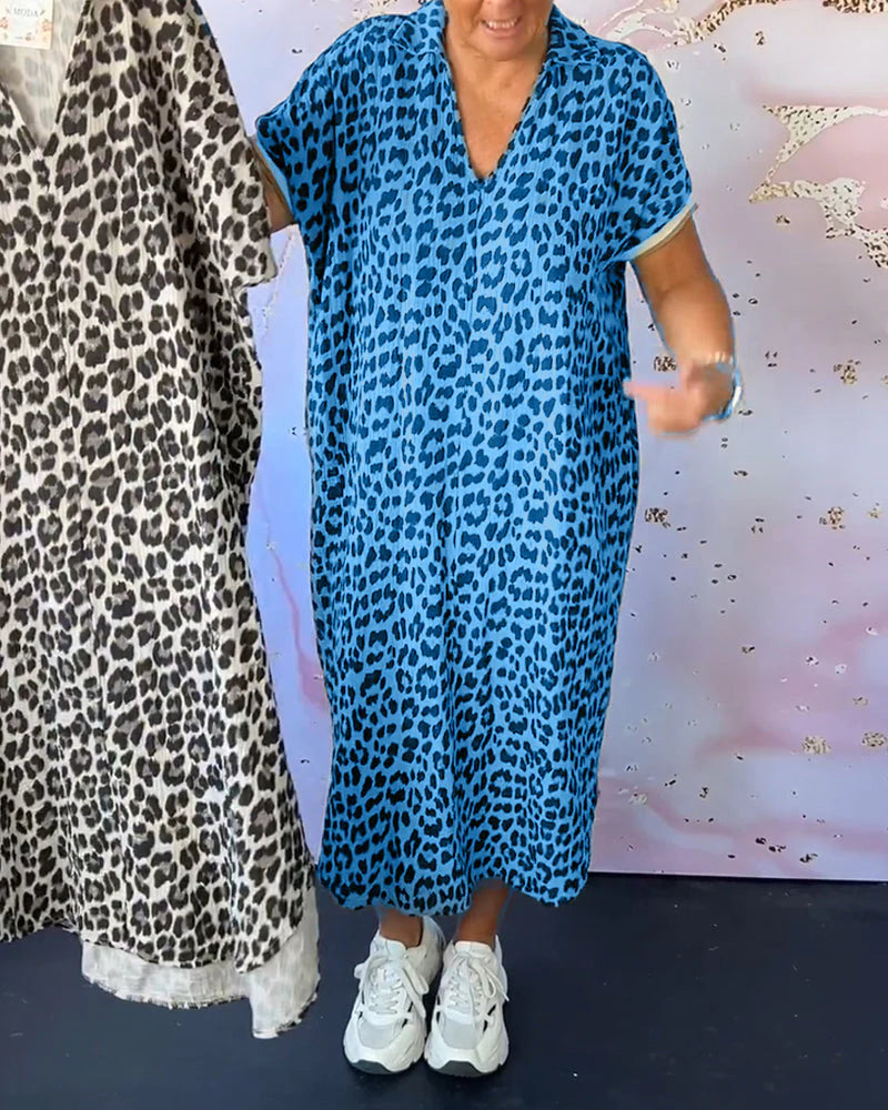 Katia – Vestido suelto con estampado animal print