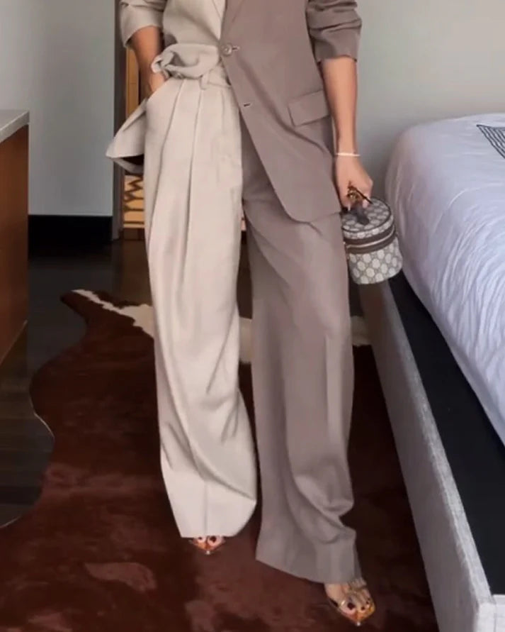 Penélope - Conjunto bicolor estilo vanguardista