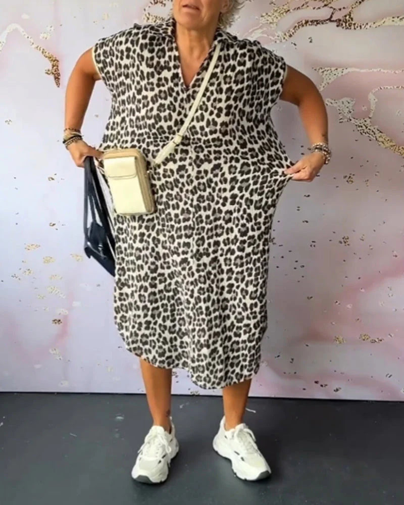 Katia – Vestido suelto con estampado animal print