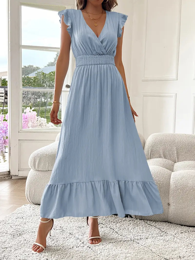 Carmen™ Vestido con escote cruzado, cintura fruncida y volantes