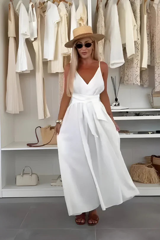 Lía - Vestido largo fluido con espalda en V