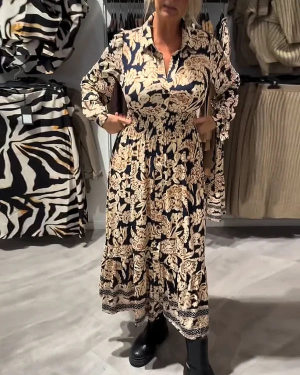 Beatriz - Vestido camisero vintage con estampado floral