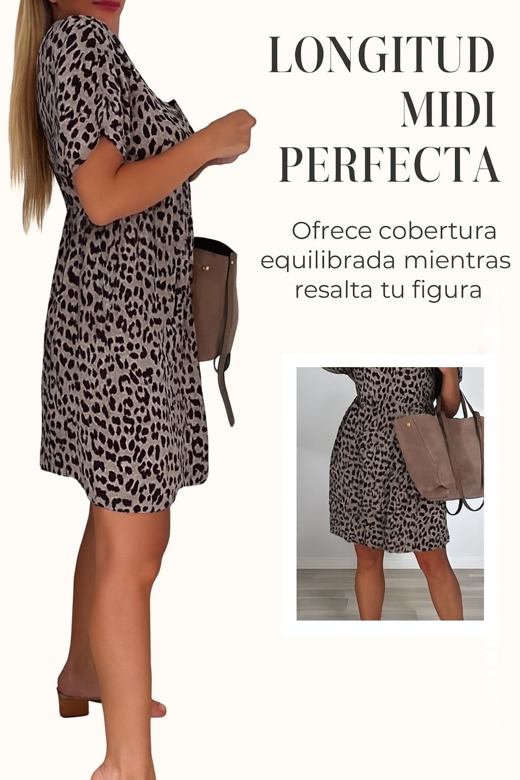 Amara - Vestido de manga corta con cuello en V