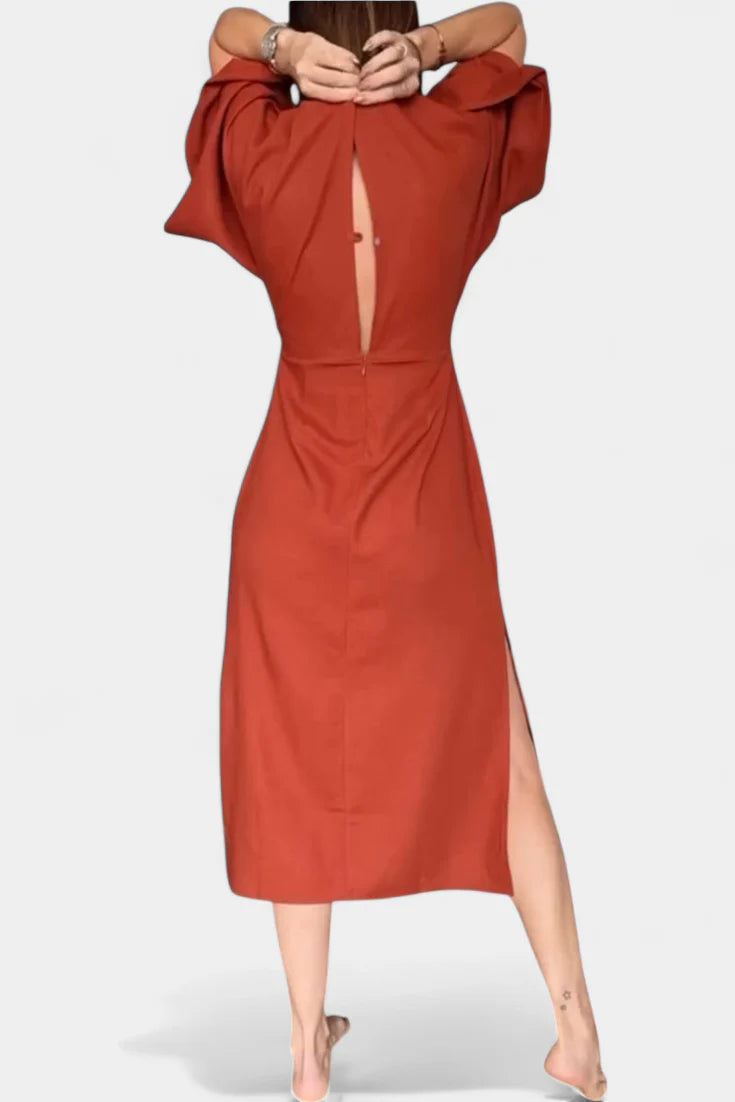 Ainhoa - Vestido casual con nudo frontal y escote en V
