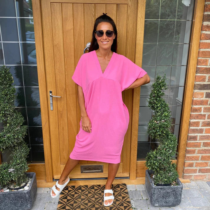 Gabriela™ – Vestido amplio de verano con escote en pico y estilo minimalista