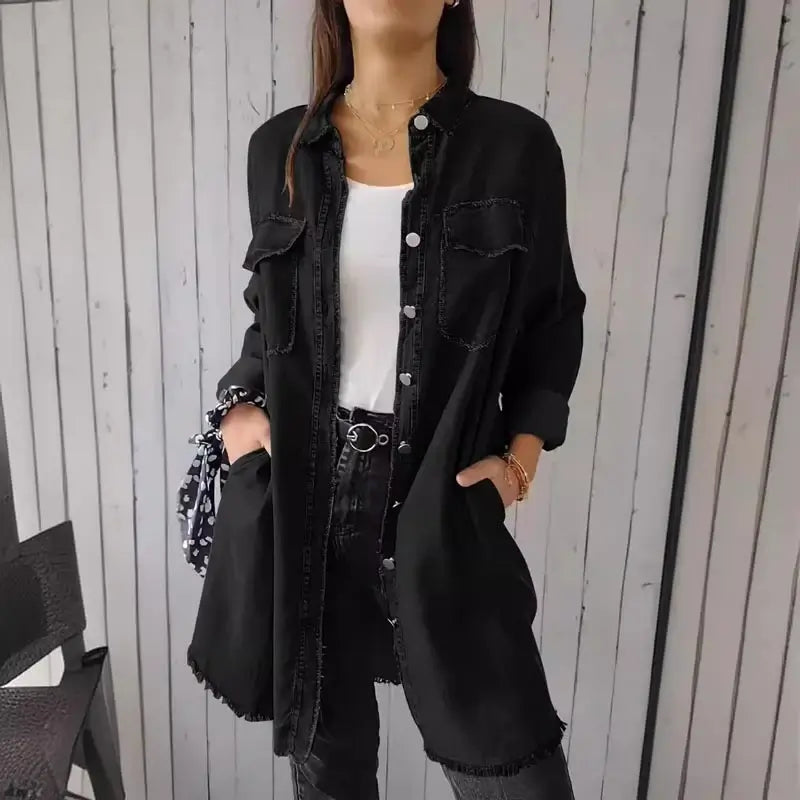 Mila – Camisa larga de algodón y lino