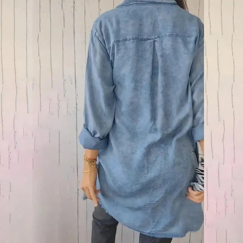 Mila – Camisa larga de algodón y lino