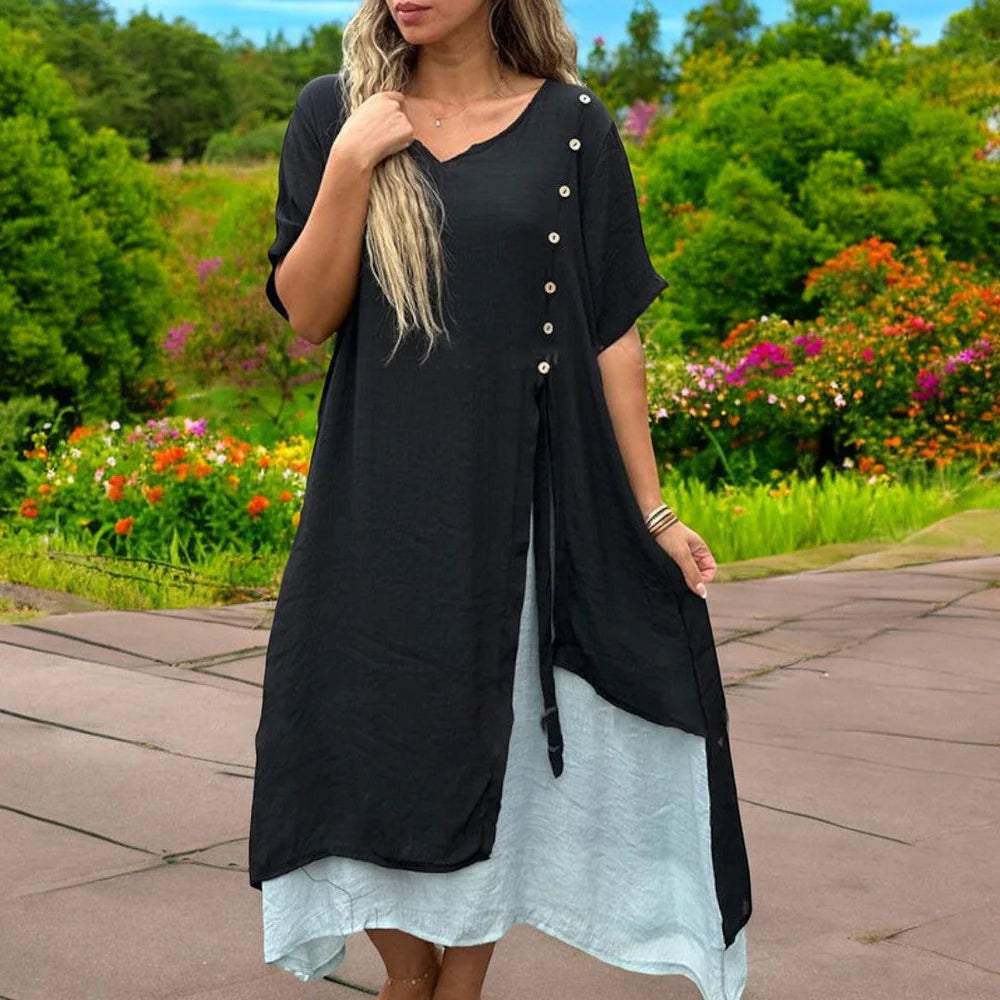 Aina™ | Vestido fluido con capas y caída elegante