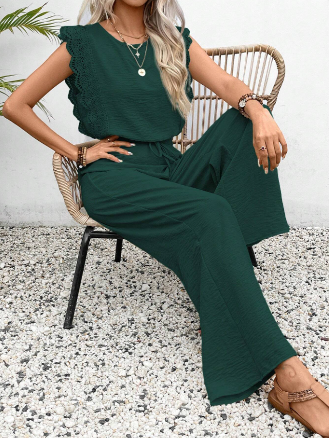 Claudia™ Mono elegante con detalles de encaje: liso, tejido y un estilo chic atemporal para todas las estaciones.