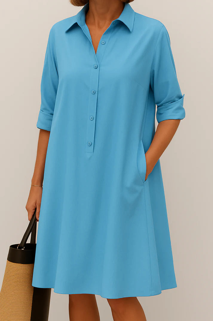 Laura™ Vestido camisero con estilo minimalista y máxima comodidad