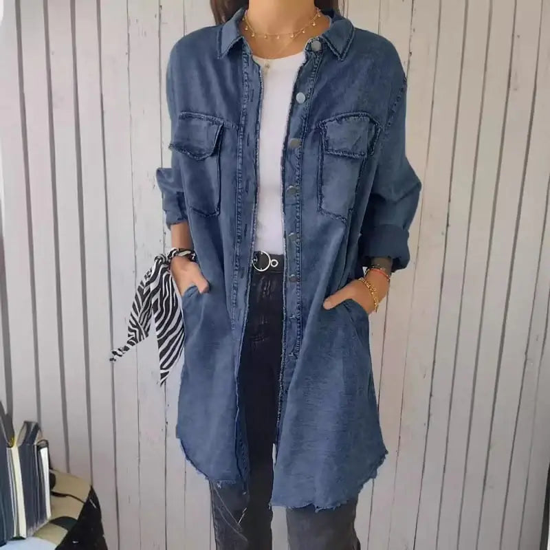 Mila – Camisa larga de algodón y lino