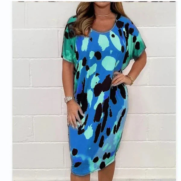 Nuria - Vestido suelto y relajado con estampado de leopardo