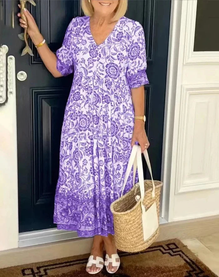 Pamela™ vestido floral con corte suelto y estilo relajado