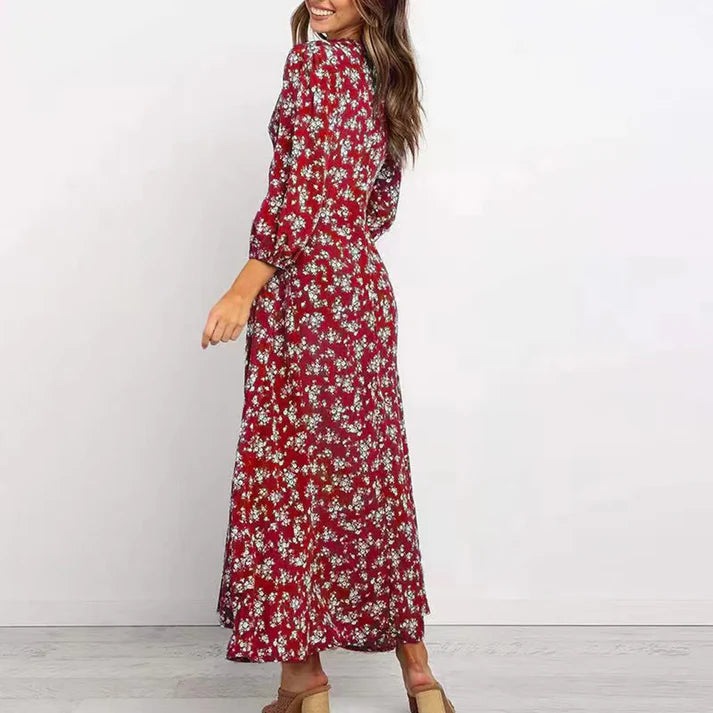 Eli™ Vestido largo con estampado floral y encanto atemporal