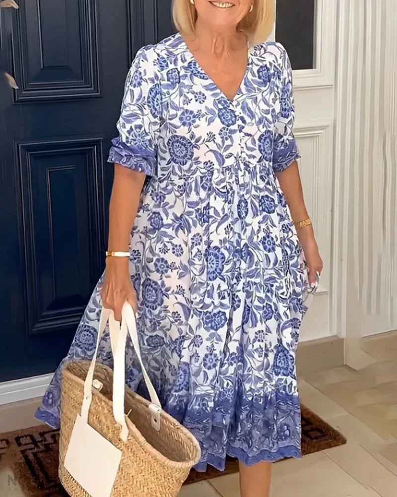 Pamela™ vestido floral con corte suelto y estilo relajado