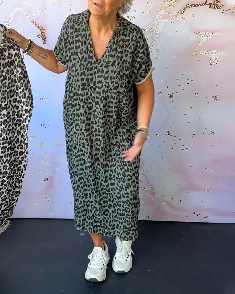 Katia – Vestido suelto con estampado animal print