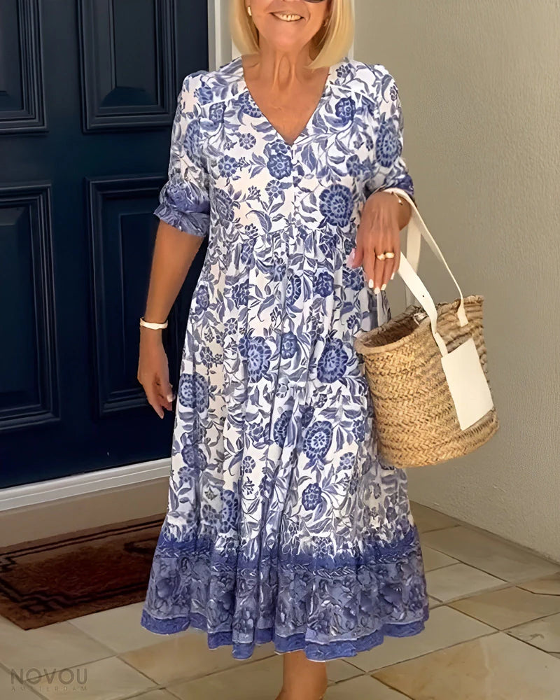 Pamela™ vestido floral con corte suelto y estilo relajado