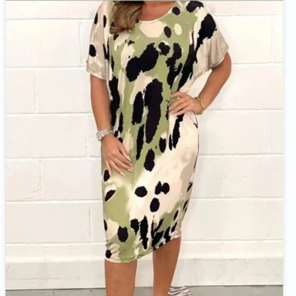 Nuria - Vestido suelto y relajado con estampado de leopardo