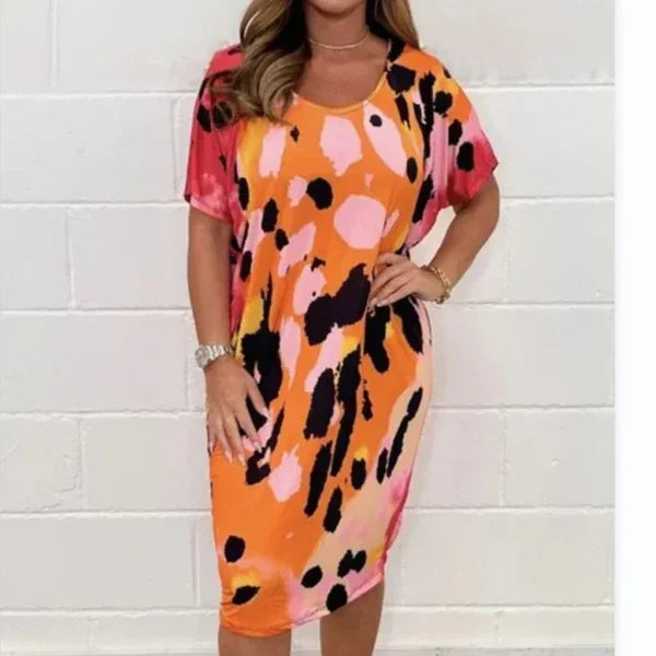 Nuria - Vestido suelto y relajado con estampado de leopardo