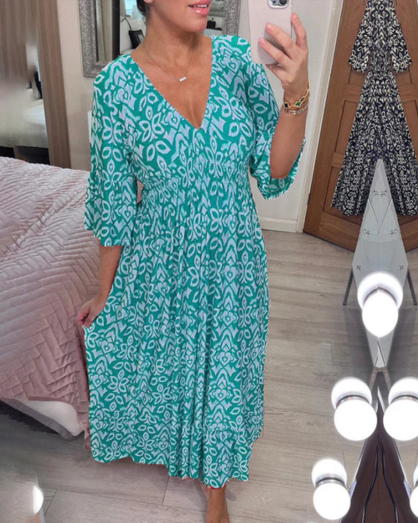 Elena™ | Elegante vestido largo con estampado