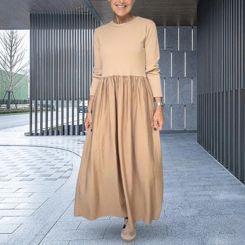 Carmen - Vestido midi fluido con manga larga y bolsillos