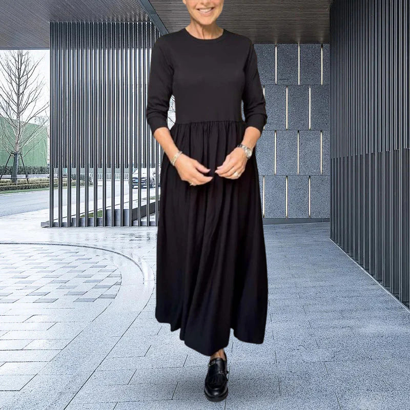 Carmen - Vestido midi fluido con manga larga y bolsillos