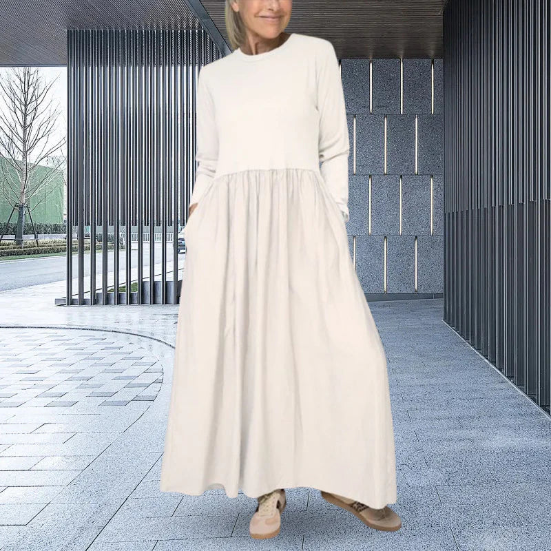 Carmen - Vestido midi fluido con manga larga y bolsillos
