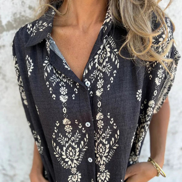 Eva™ Vestido Clásico con Estampado – Elegancia Natural y Confort Diario