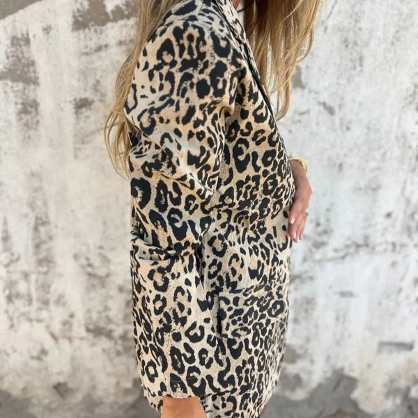 Paola - Blazer con estampado de leopardo para mujer