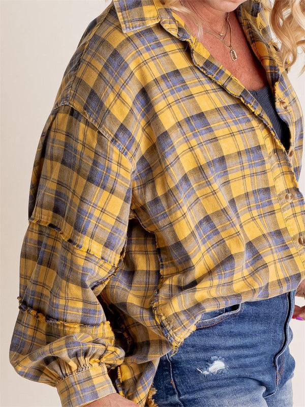 Eva - Sobrecamisa de cuadros estilo relajado