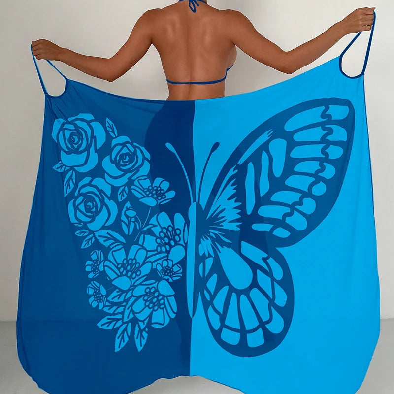 Maia™ | Vestido pareo con estampado de mariposas