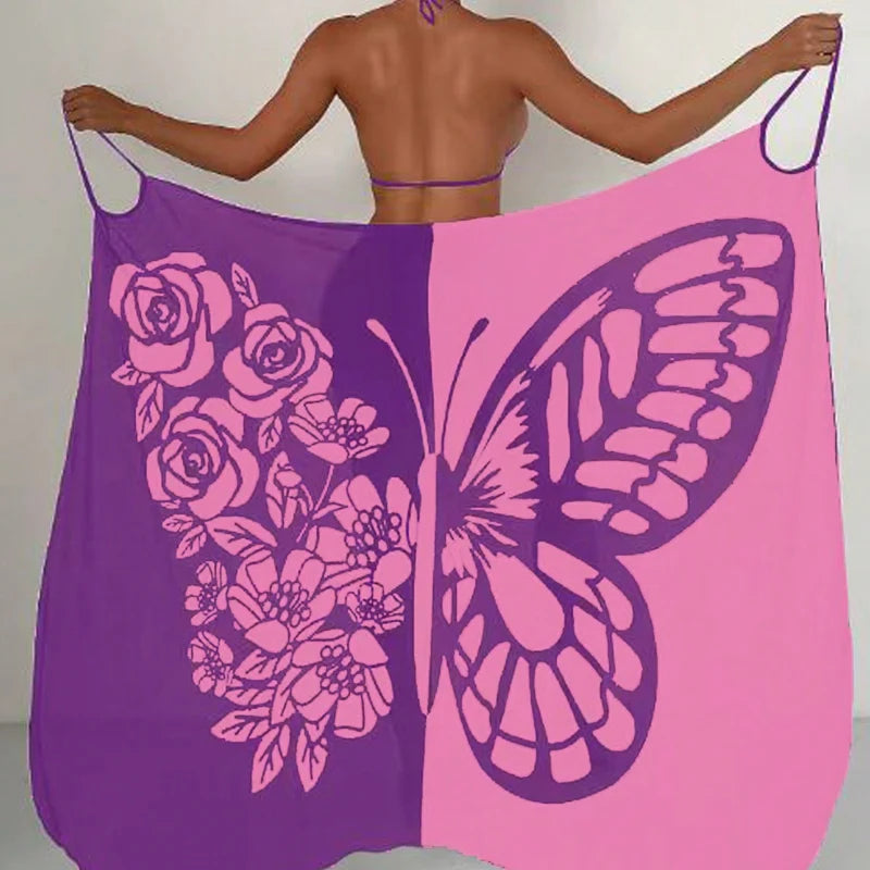 Maia™ | Vestido pareo con estampado de mariposas