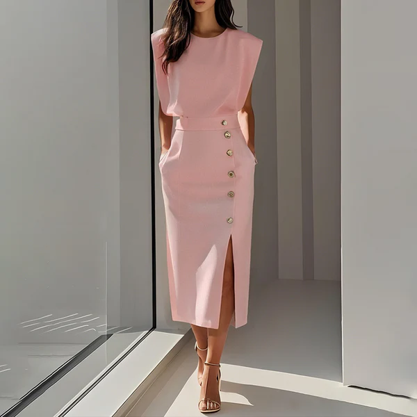 Cairo - Vestido midi elegante con abertura