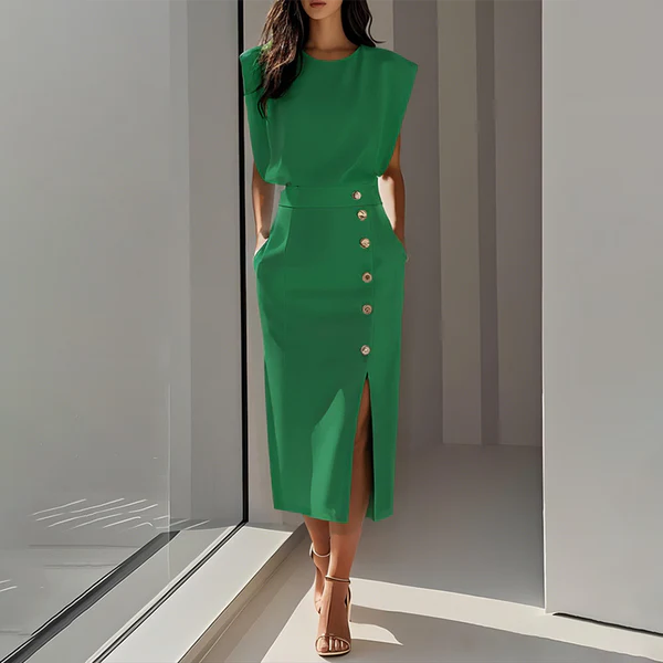 Cairo - Vestido midi elegante con abertura