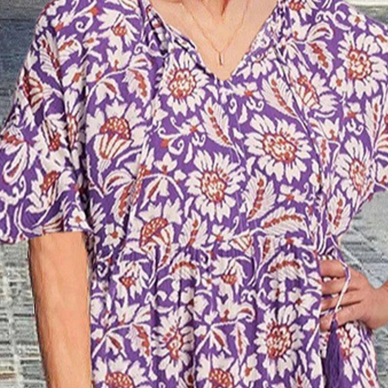 Carolina - Vestido estampado con cuello en V