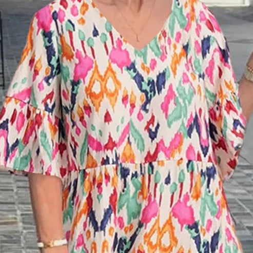 Carolina - Vestido estampado con cuello en V