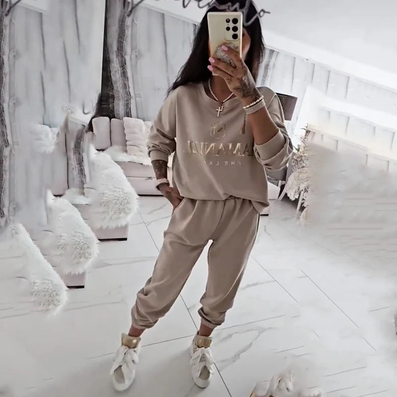 Irina - Conjunto cómodo de dos piezas con estilo moderno