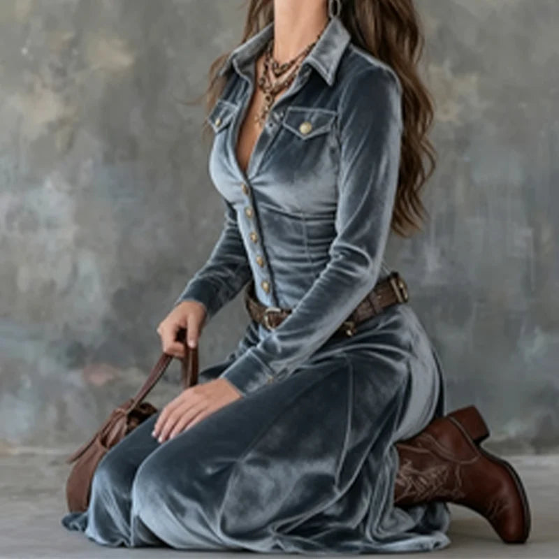 Vena - Vestido maxi moderno y fluido