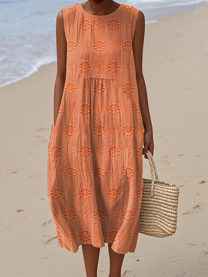 Marina™ | Vestido sin mangas con estampado artistico