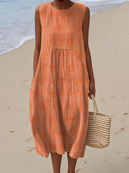 Marina™ | Vestido sin mangas con estampado artistico